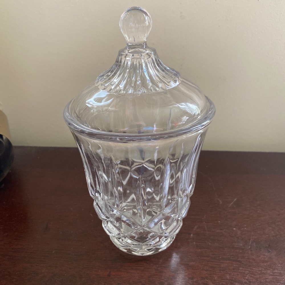 Gorham Lady Anne 71/2” Covered  Crystal Jar made in Japan